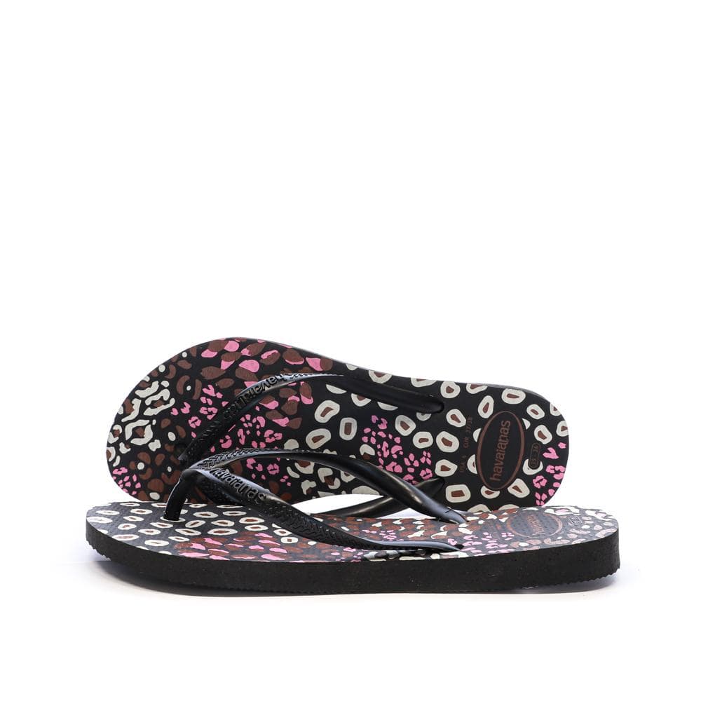 Tongs Noir Femme Havaianas Slim Animals Infradito 1