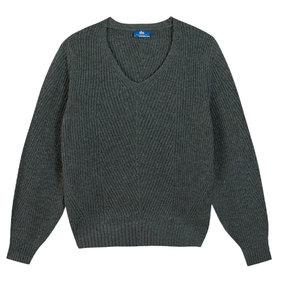 Pull Vert/Gris Femme TBS JENNYVER 1