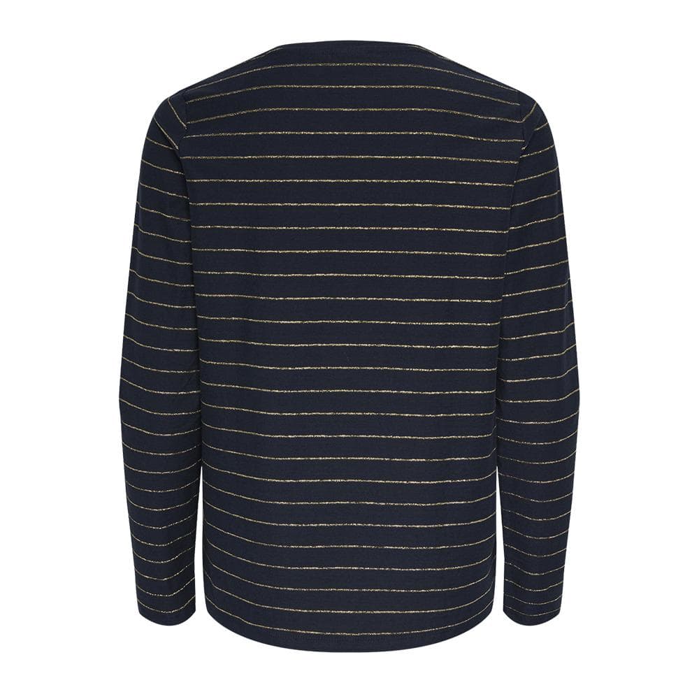 T-shirt Manches Longues Marine/Doré Femme Pieces Milona 2