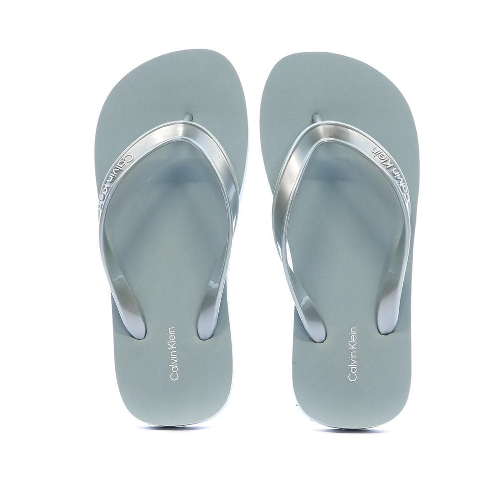 Tongs Bleu Femme Calvin Klein Jeans Flip Flop Tpu Metall 3