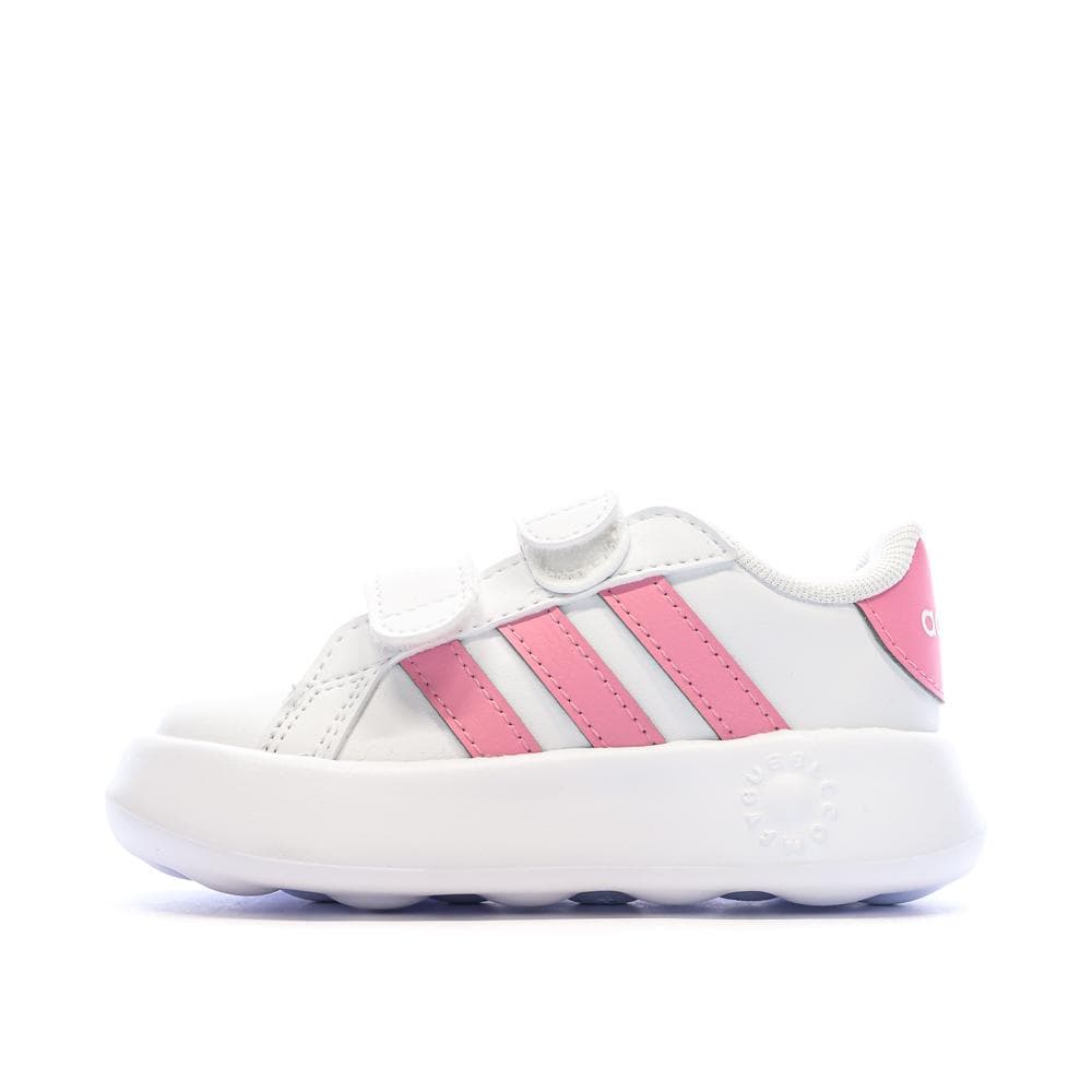 Baskets Blanches/Roses Bébé Fille Adidas Grand Court 2.0 1