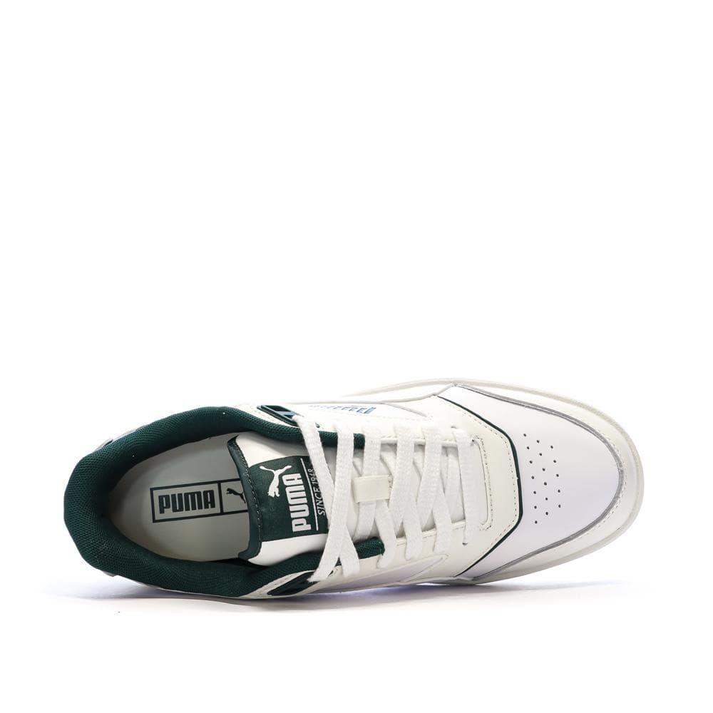 Baskets Blanches/Vertes Foncés Homme Puma Doublecourt03 4