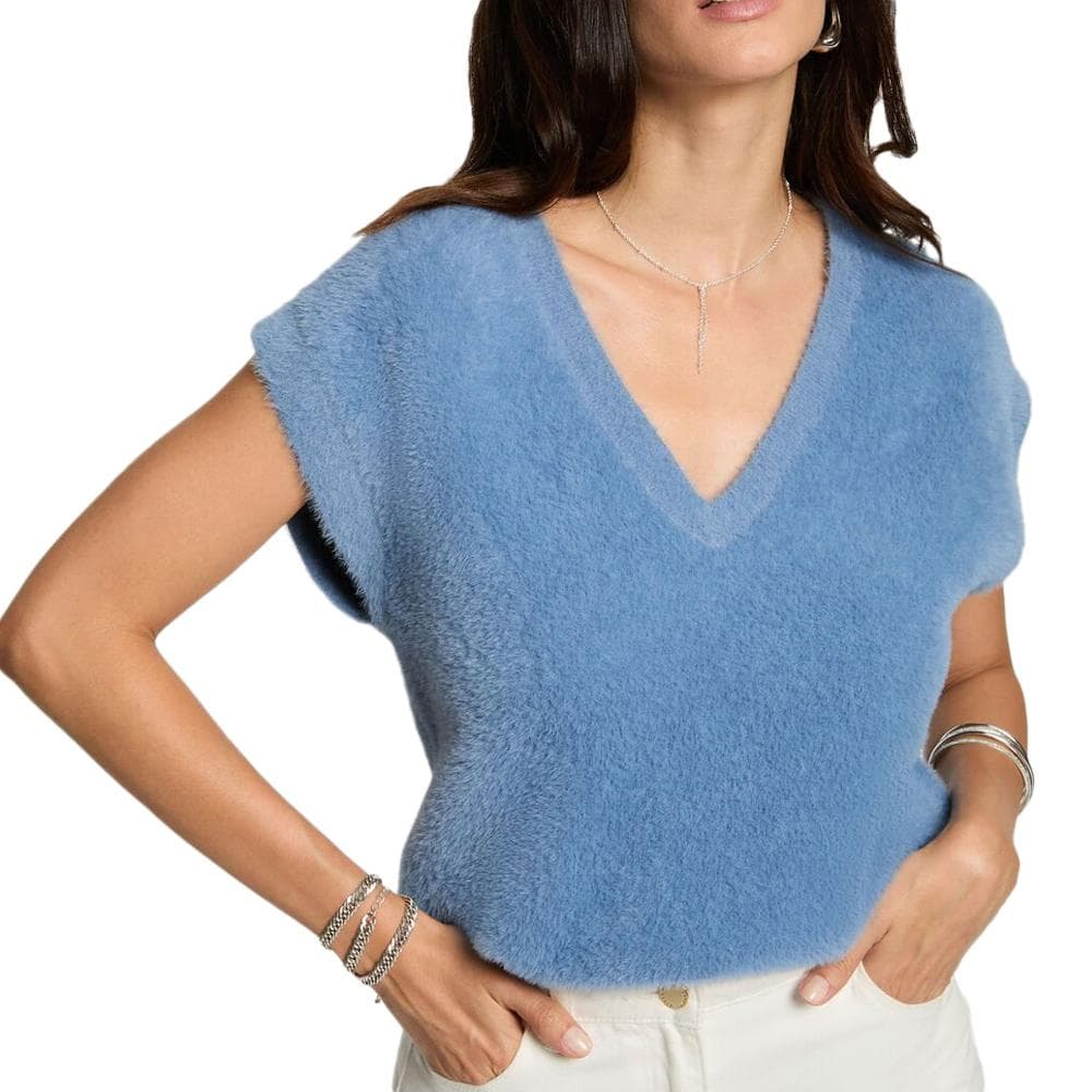 Pull Sans Manche Bleu Clair Femme Morgan 1