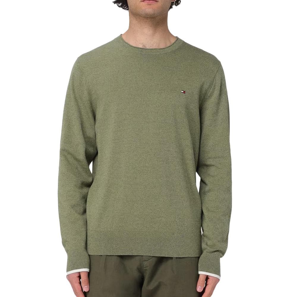 Pull Kaki Homme Tommy Hilfiger Mouline Organic 1