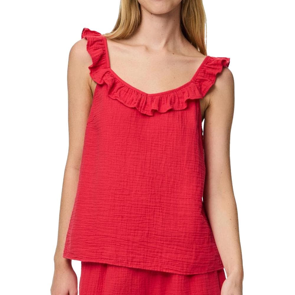 Top Rouge Femme Pieces Astina 1