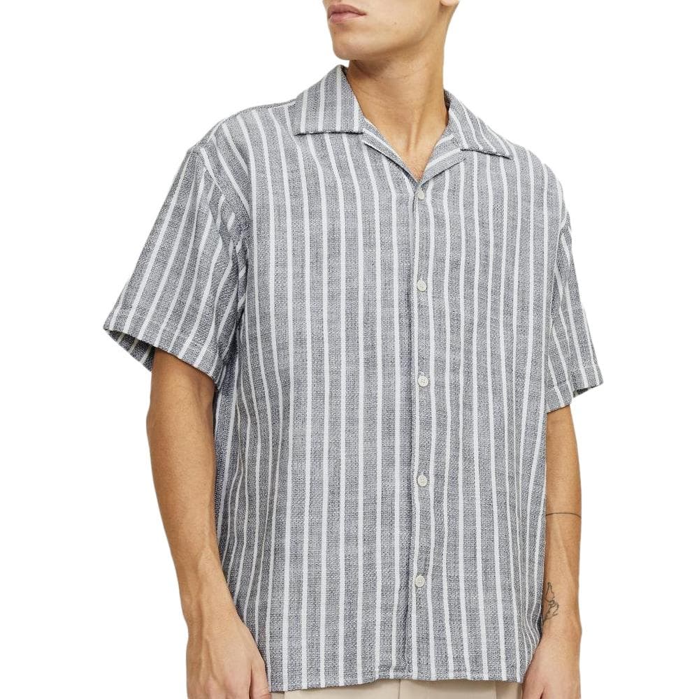 Chemisette Rayures Grises/Blanches Homme Jack & Jones Cabana 1