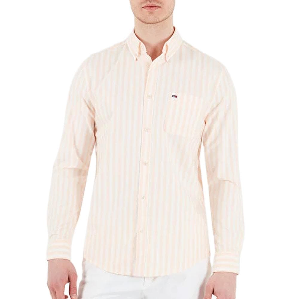 Chemise Orange/Beige Homme Tommy Hilfiger Tjm Reg Stripe 1