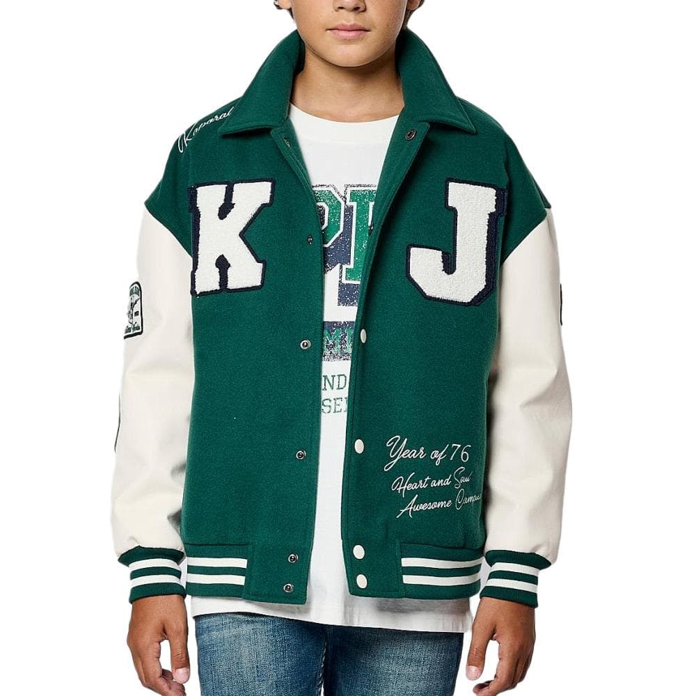 Veste Bomber Vert/Blanc Garçon Kaporal MEDDY 1