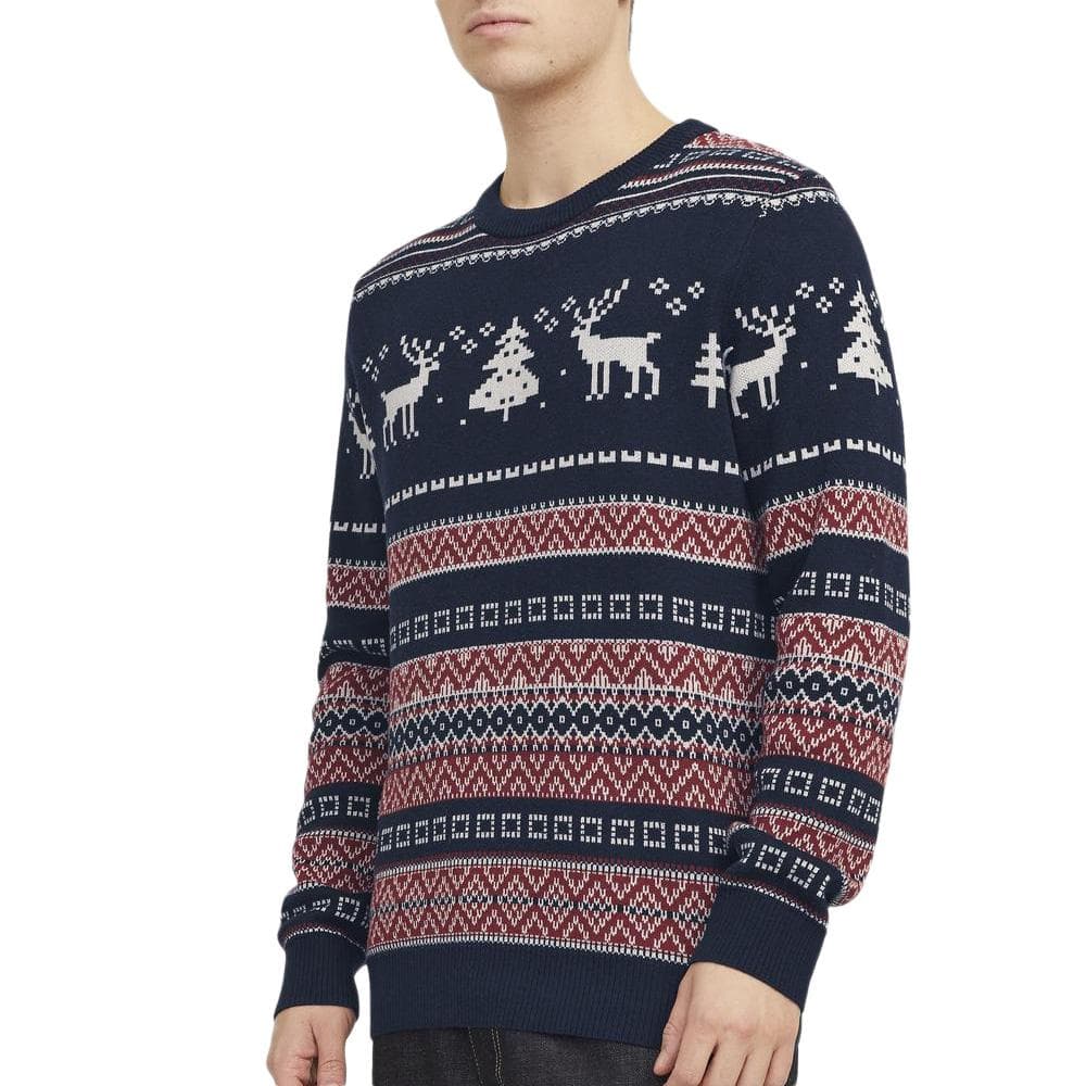 Pull de Noël Marine Homme Jack & Jones Jjxmas Snowball Knit 1