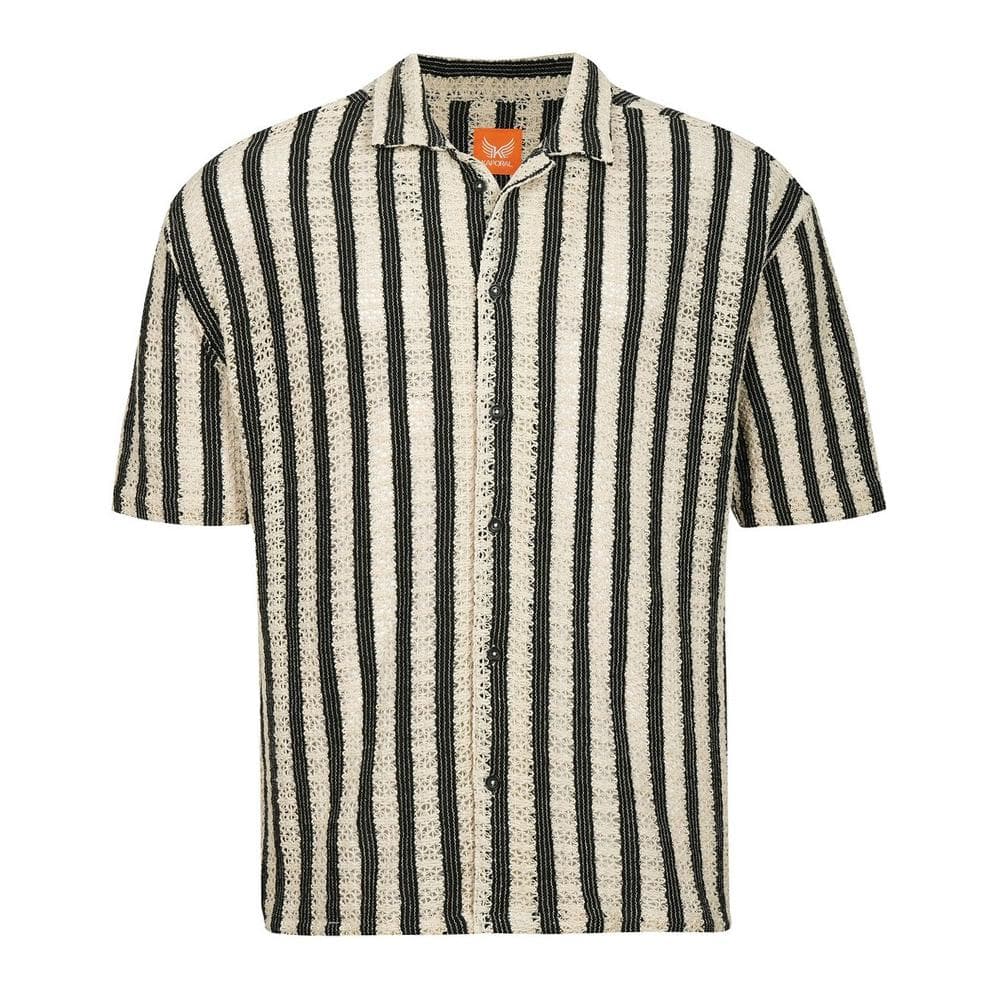 Chemisette Beige/Noir Rayures Homme Kaporal TROY 1