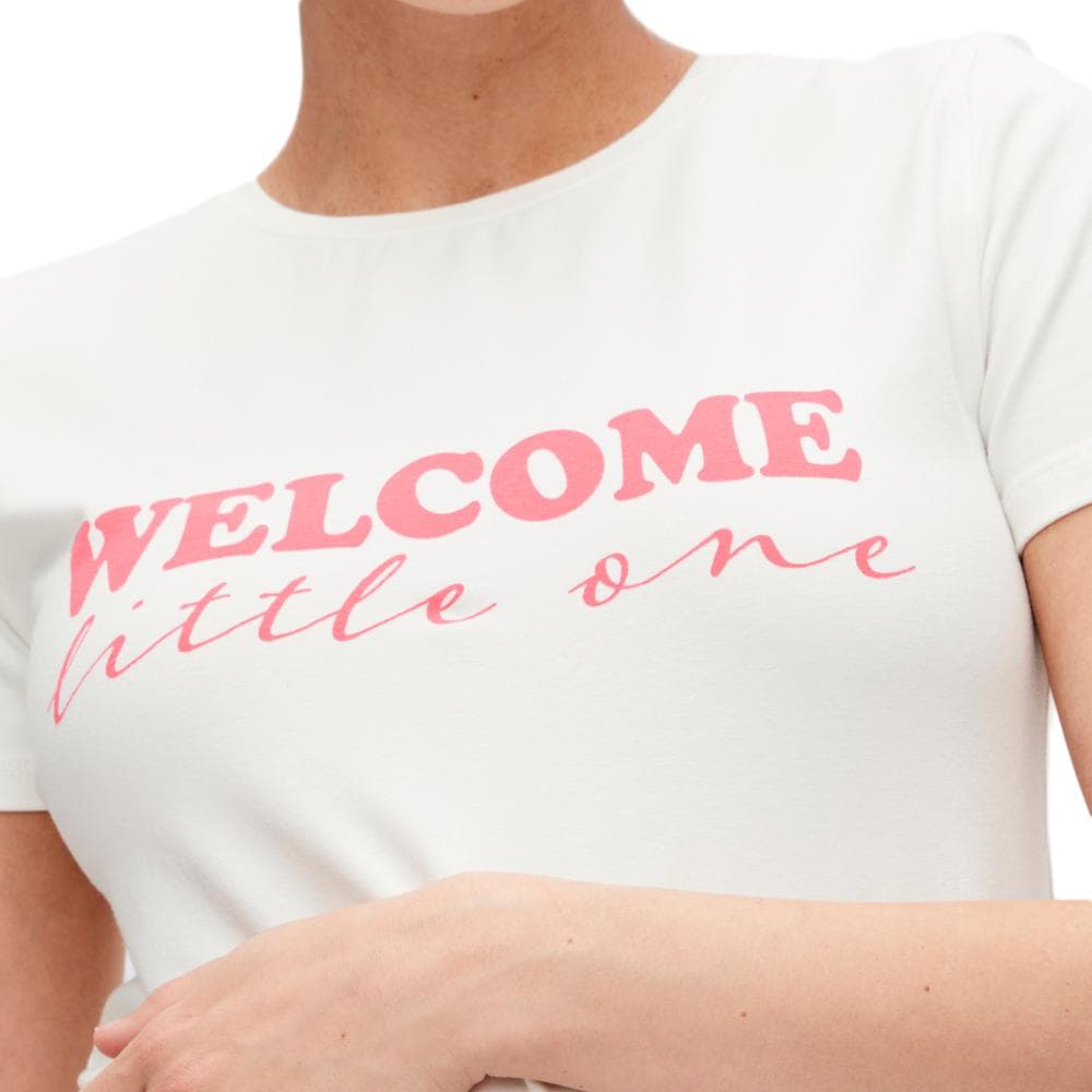 T-shirt Blanc Femme Mamalicious Welcome 3