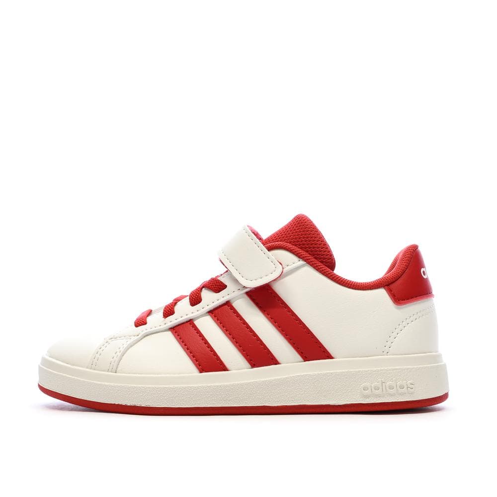 Baskets Ecru/Rouge Garçon Adidas Grand Court 2.0 El C 1