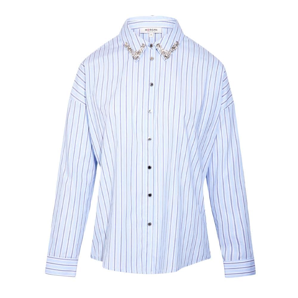 Chemise Oversize Bleu Femme Morgan Popeline 1