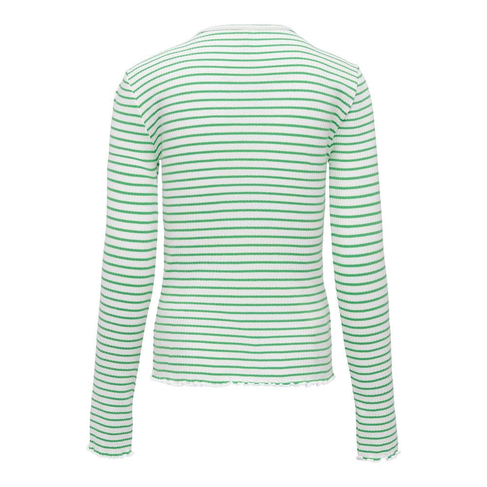 T-Shirt Manches Longues Blanc/Vert Fille Kids ONLY Koggila 2