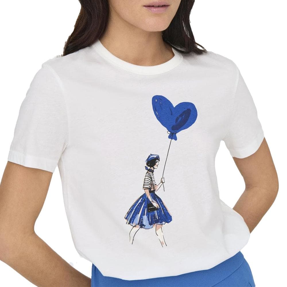 T-Shirt Blanc/Bleu Femme JDY Michigan Life 1