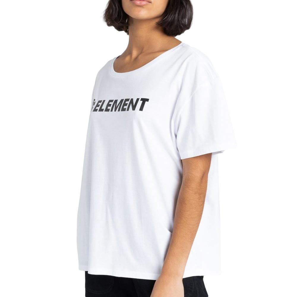 T-shirt Blanc Femme Element Logo Ss W 1