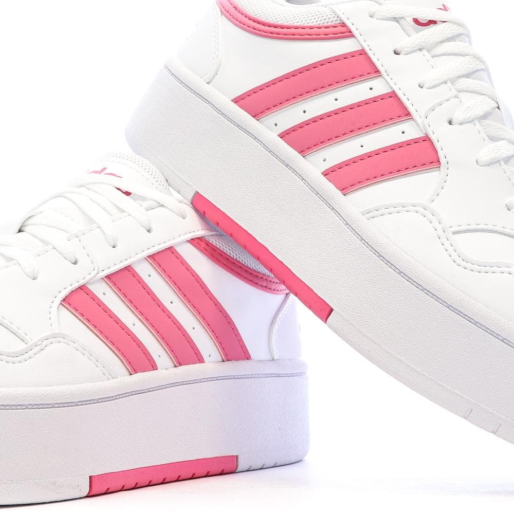 Baskets Blanches/Roses Femme Adidas Hoops 3.0 Bold 7