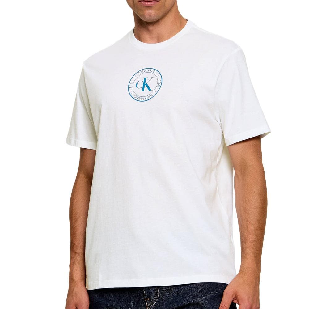 T-Shirt Blanc Homme Calvin Klein Jeans Ss 30s Eu Crest 1