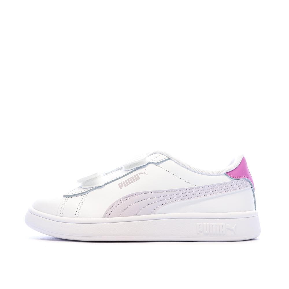 Baskets Blanc/Rose Fille Puma Smash 3.0 1