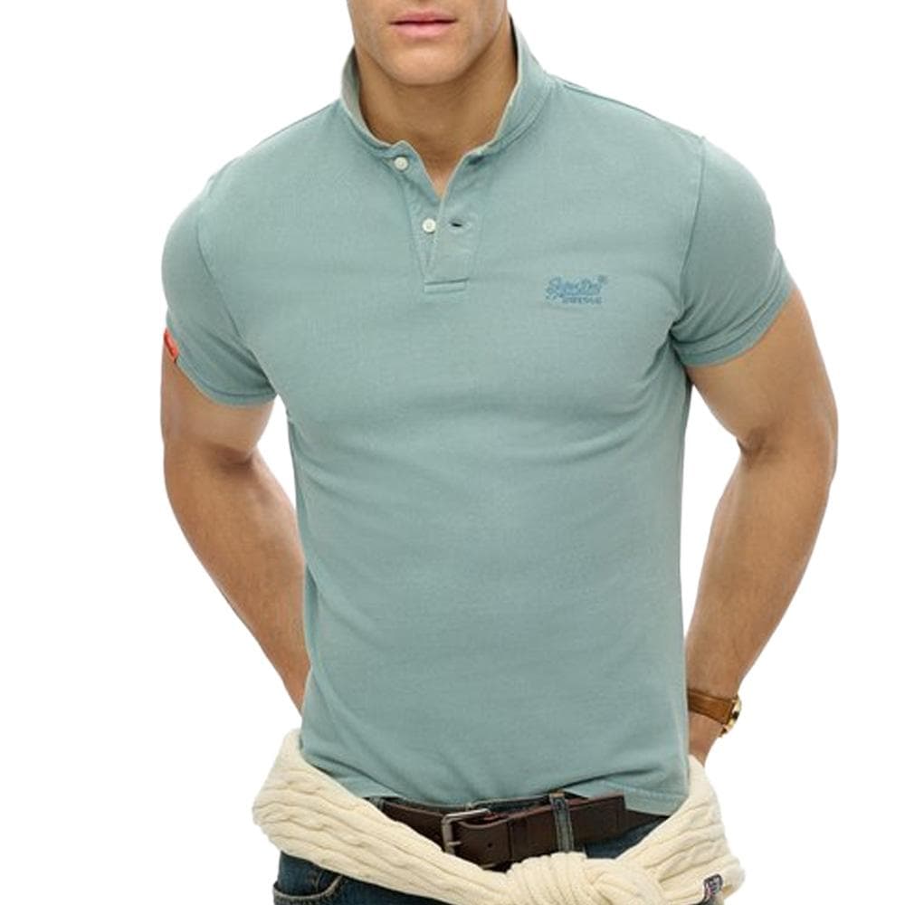 Polo Bleu Homme Superdry Vintage DestroyM 1