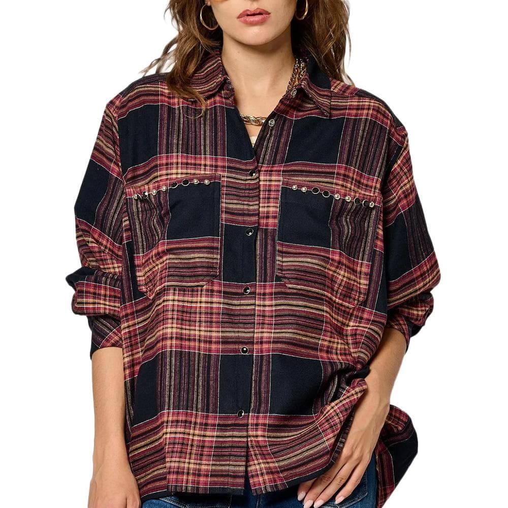 Chemise à Carreaux Marine/Rose Femme Kaporal STORM 1