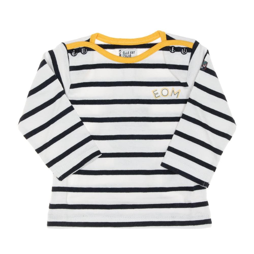 T-shirt Marine/Blanc à rayures Enfant EOM Loris 1