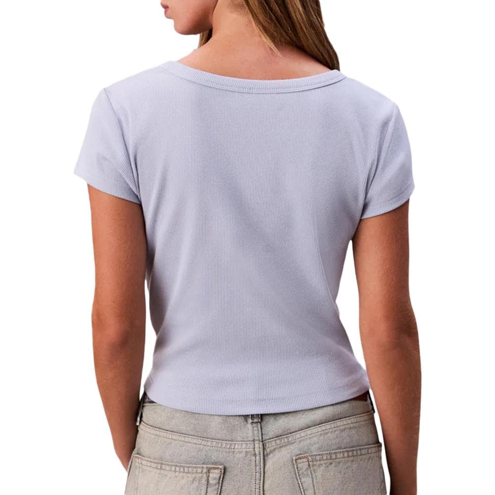 T-Shirt Mauve Femme Calvin Klein Label 2x2 2