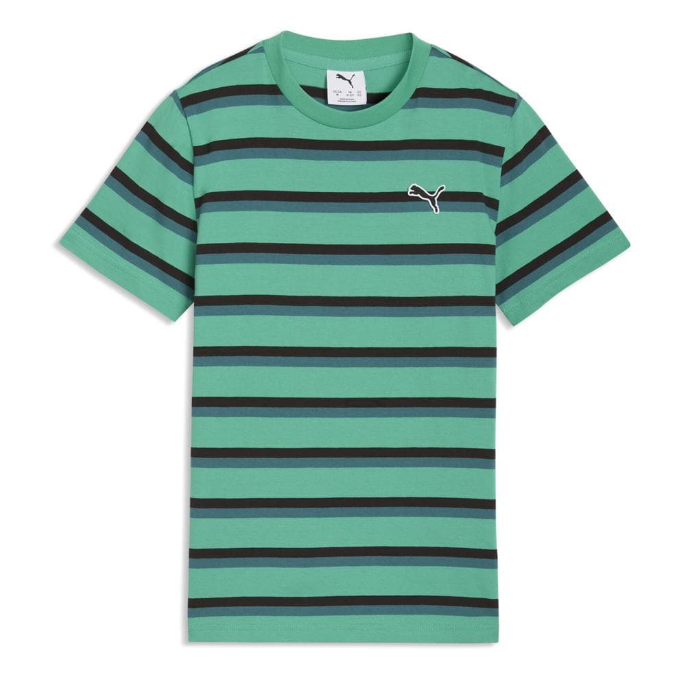 T-Shirt Vert/gris Garçon Puma Ess Elevated Striped 1