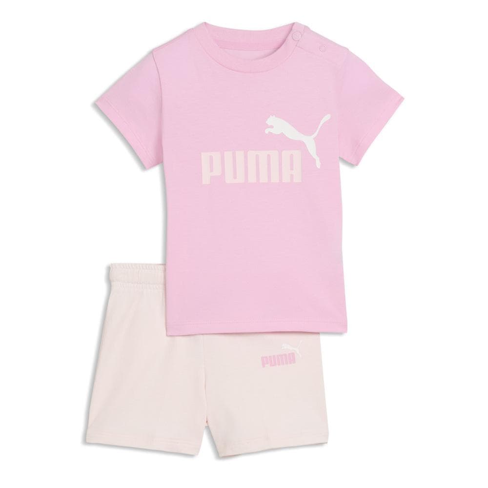 Ensemble Rose/Beige Fille Puma Minicats Ess Tee And 1