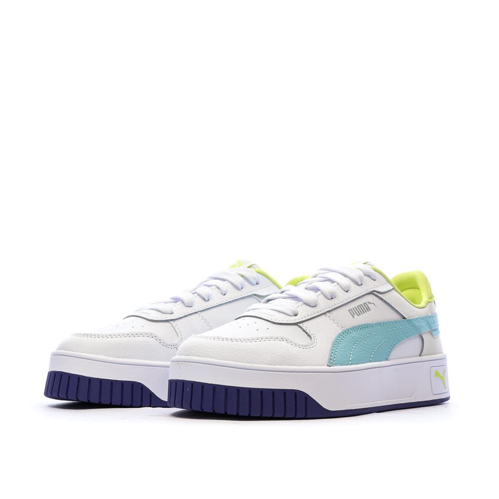 Baskets Blanc/Vert Femme Puma Carina 6