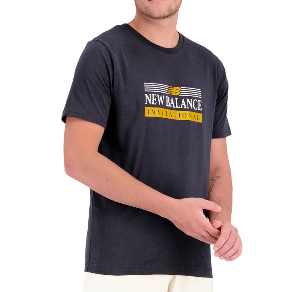 T-shirt Noir/Jaune Homme New Balance Sport Stacked 1