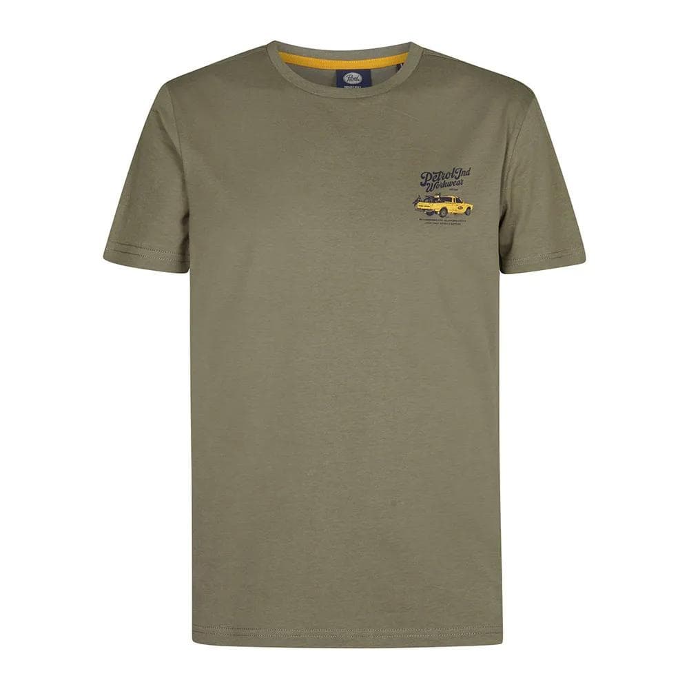 T-Shirt Kaki/Jaune Homme Petrol Industries Classic 1