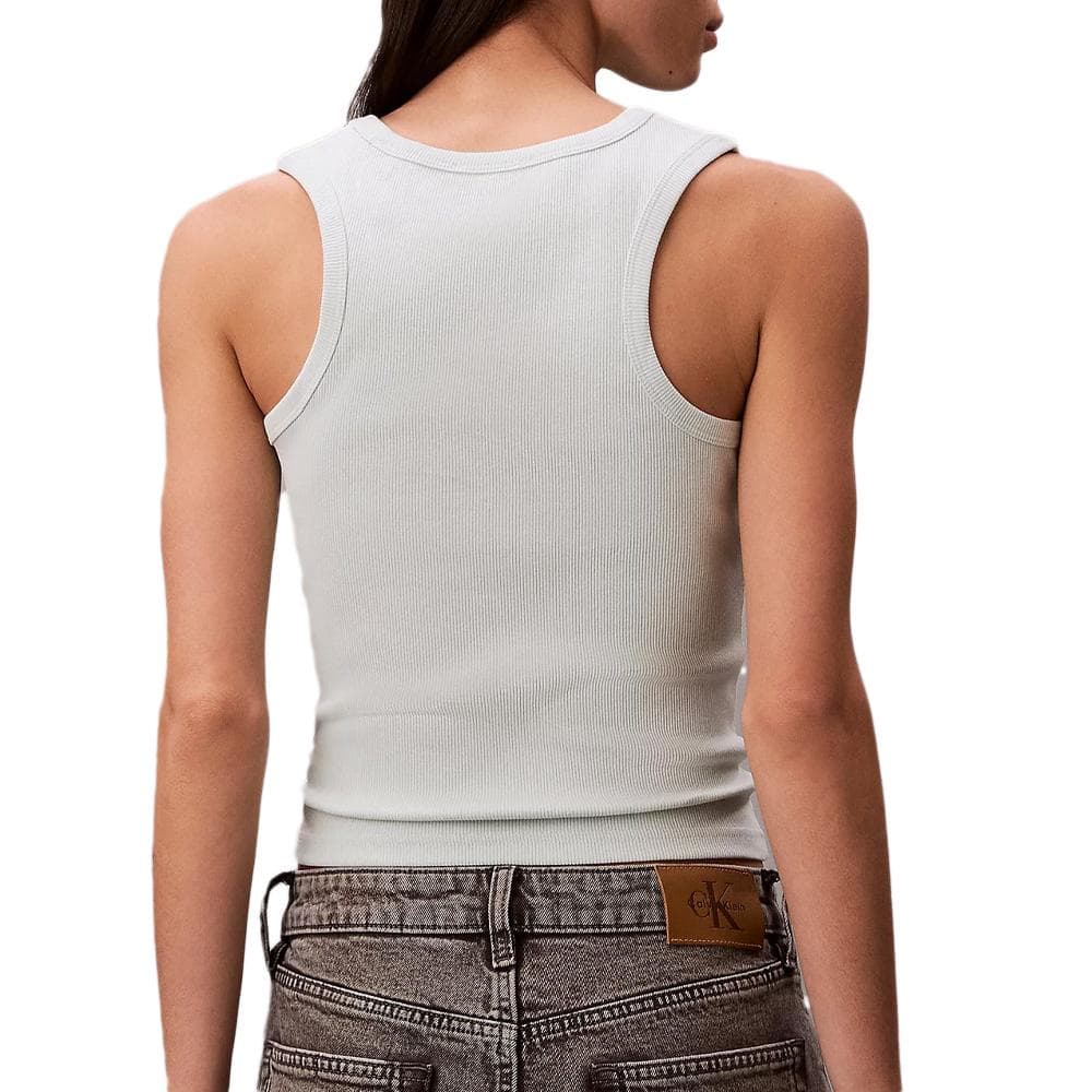 Débardeur Vert Pale Femme Calvin Klein Jeans A Woven Label 2