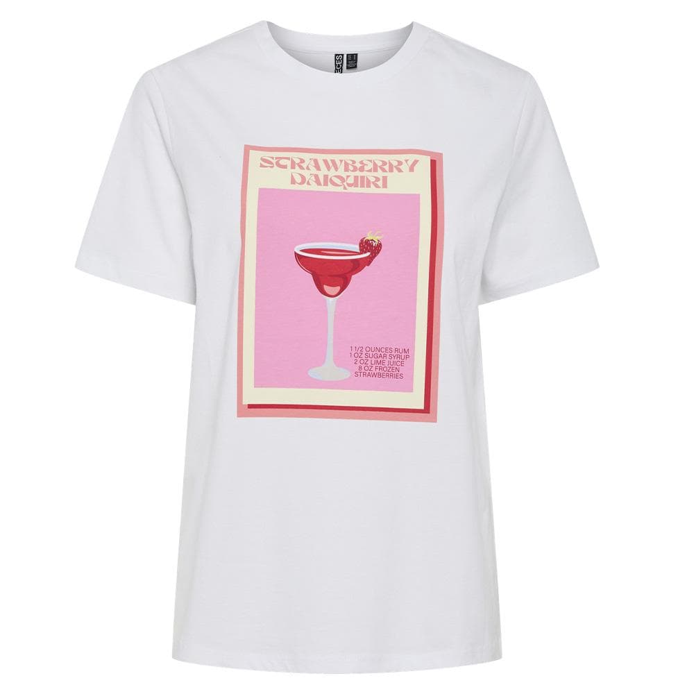 T-Shirt Blanc/Rose Femme Pieces Tess 1