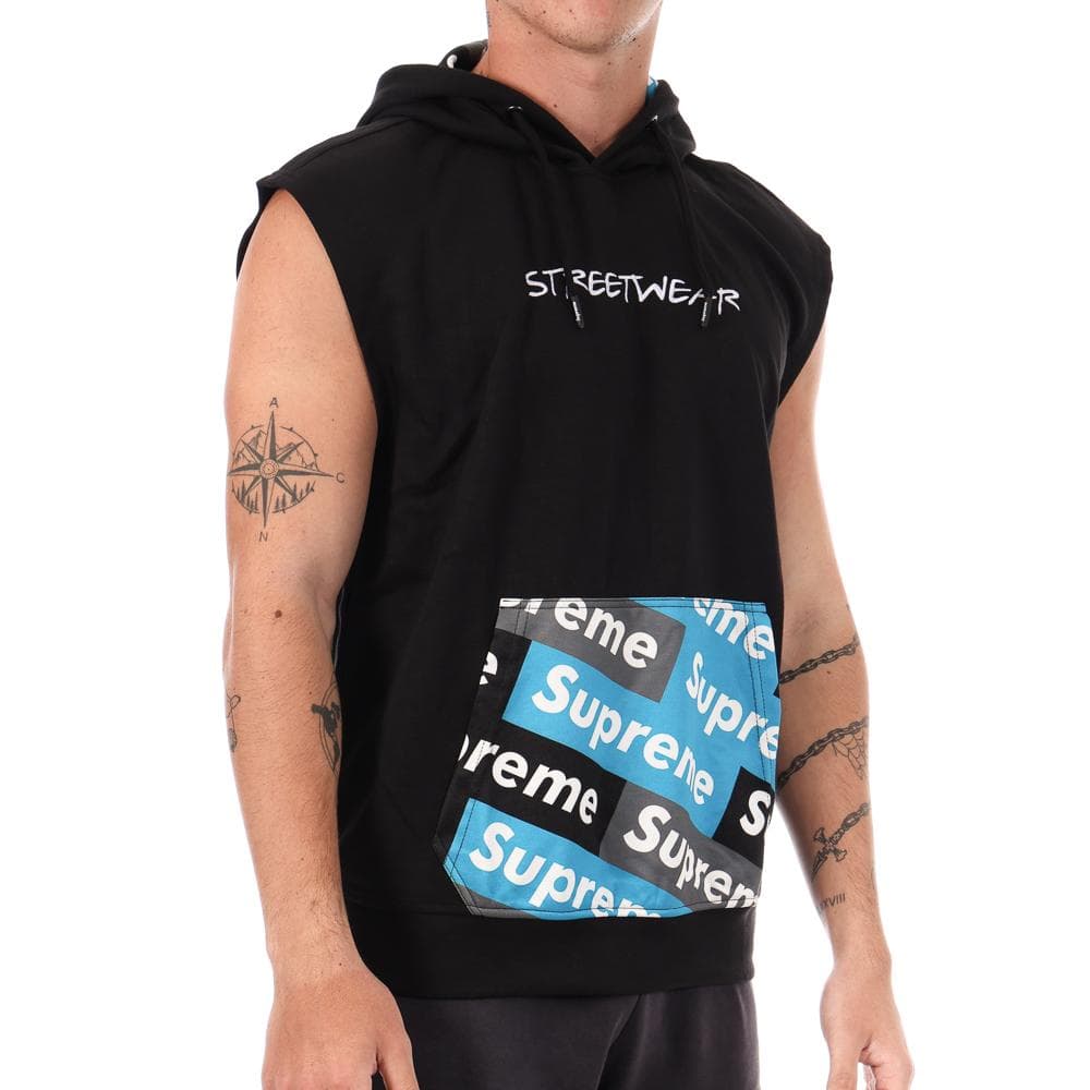 Sweat sans manches Noir Homme Supreme Grip Rainbow 1