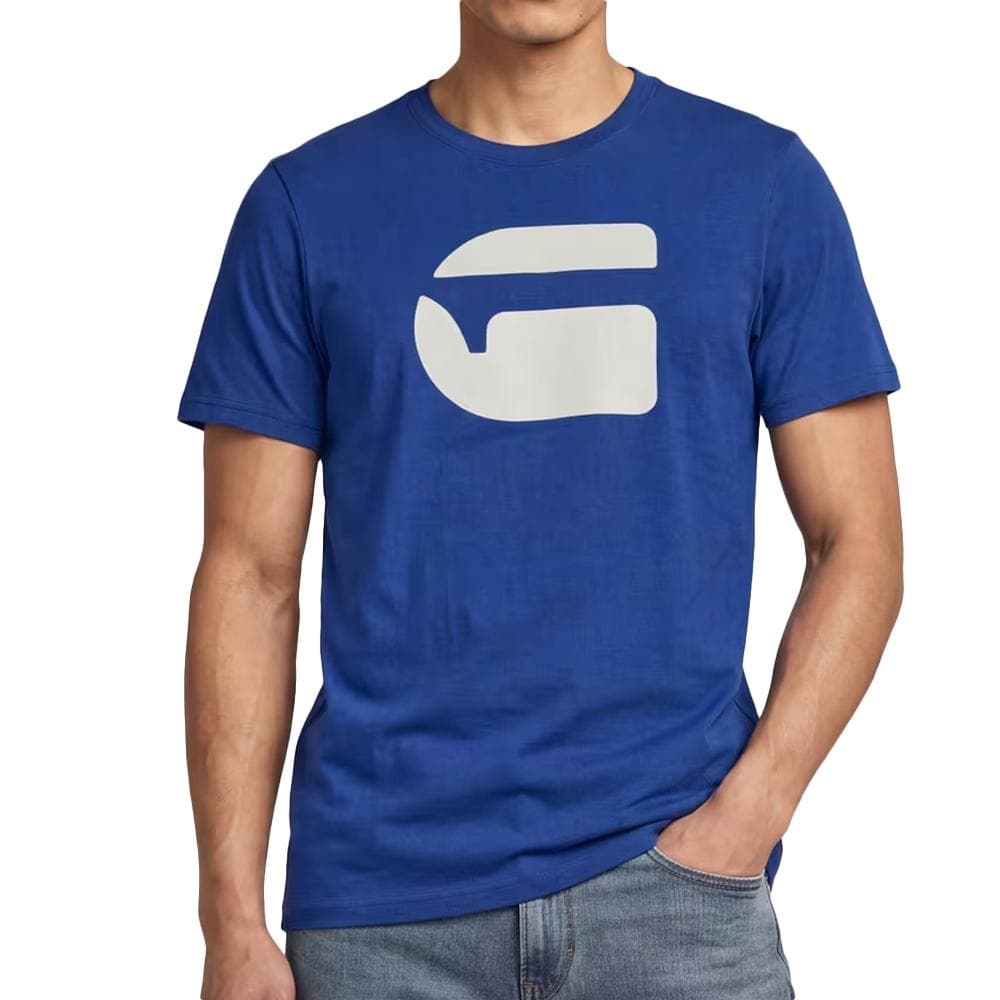 T-Shirt Bleu Homme G-Star RAW Logo 1