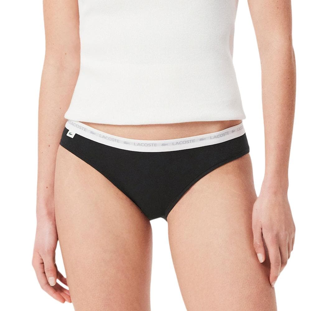 X3 Culottes Noir Femme Lacoste coton stretch 2