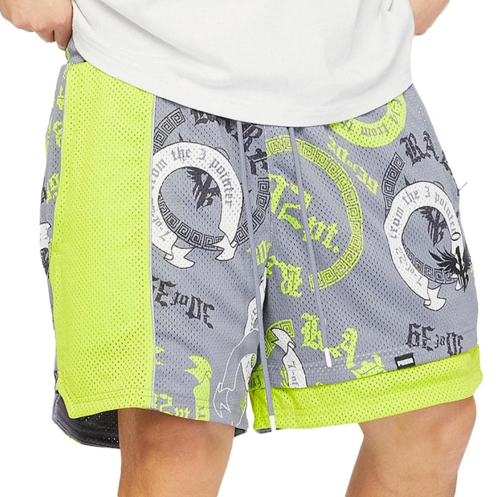 Short de Basketball Gris/Vert Homme Puma Melo Chino 1