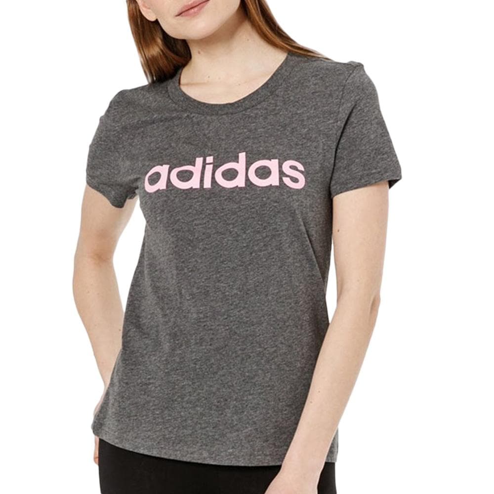 T-Shirt Gris/Rose Femme Adidas DX2546 1