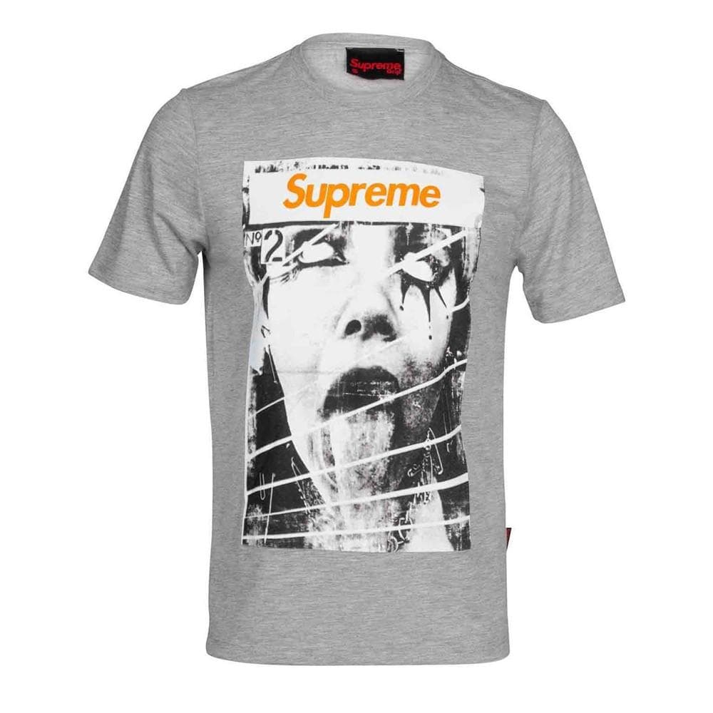 T-shirt Gris Homme Supreme Grip Magazine 1