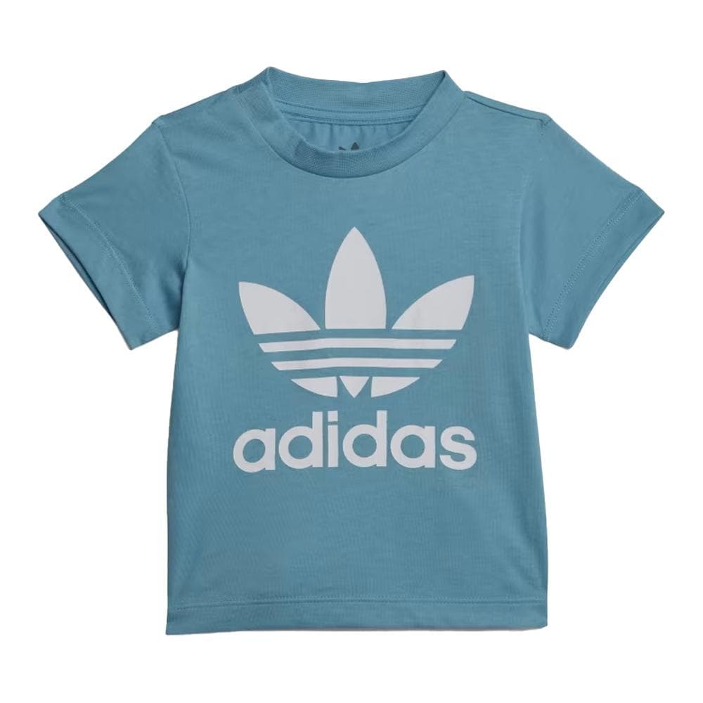 T-shirt Bleu Garçon Adidas Trefoil 1
