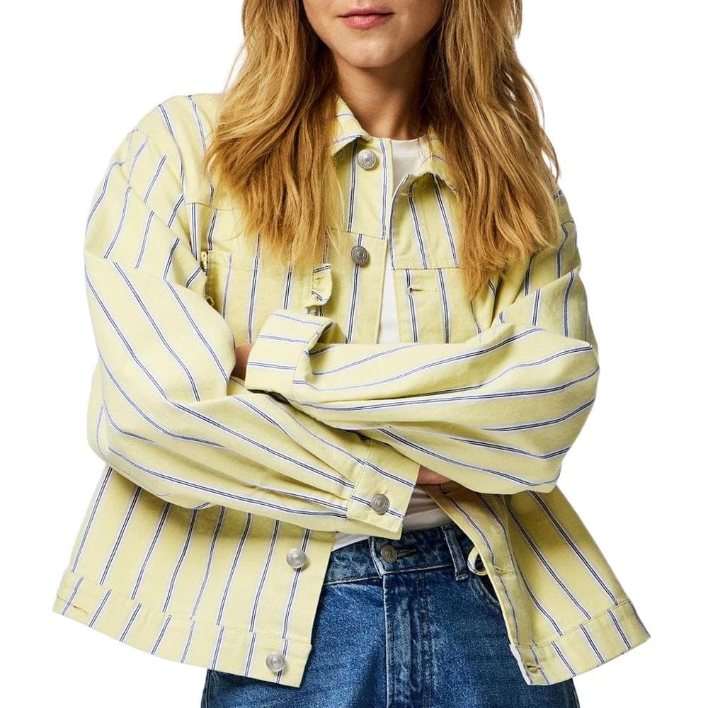 Veste en Jean Jaune Femme Pieces Billo 1