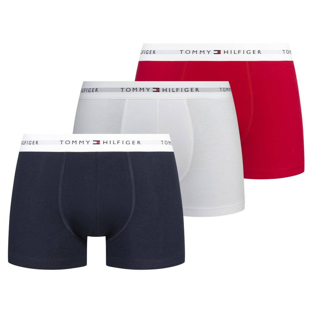 x3 Boxers Blanc/Rouge/Marine Homme Tommy Hilfiger Trunk 1