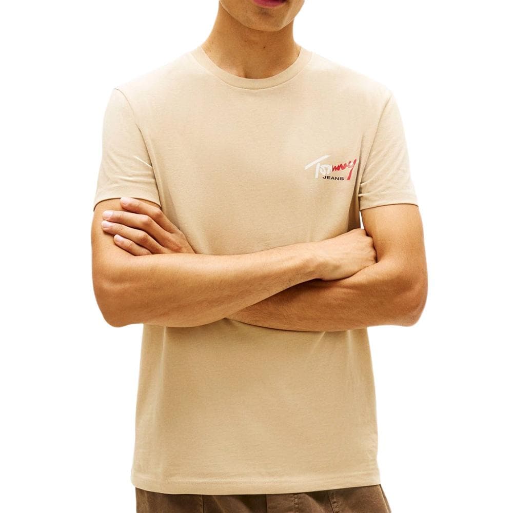 T-Shirt Beige Homme Tommy Hilfiger Slim 1