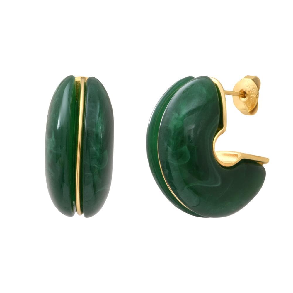 Boucles D'oreilles Verte Femme Clio Blue Livia 1