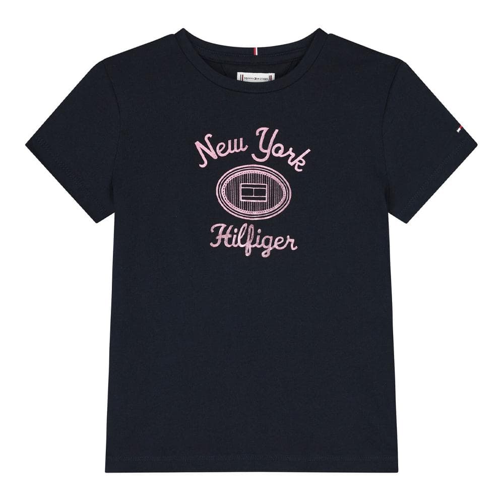 T-shirt Marine Fille Tommy Hilfiger Hilfiger Foil 1