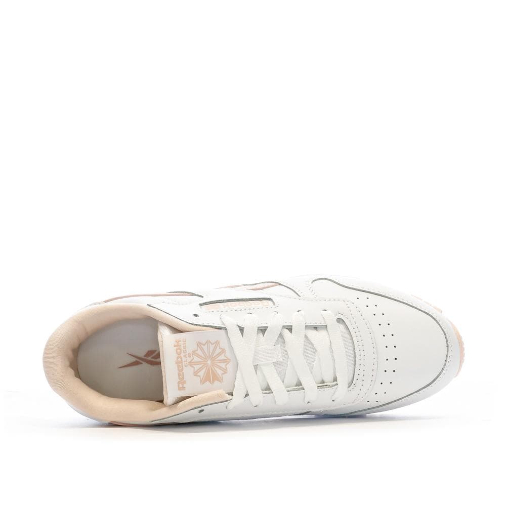 Baskets Blanches/Roses Femme Reebok Classic Leather 4