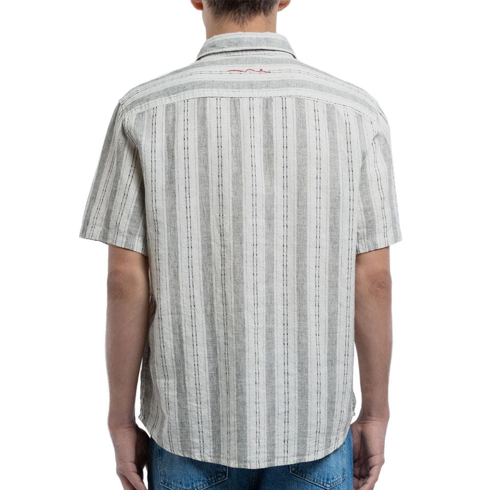 Chemise en lin Gris/Blanc Homme Teddy Smith Pietro Stripe 2