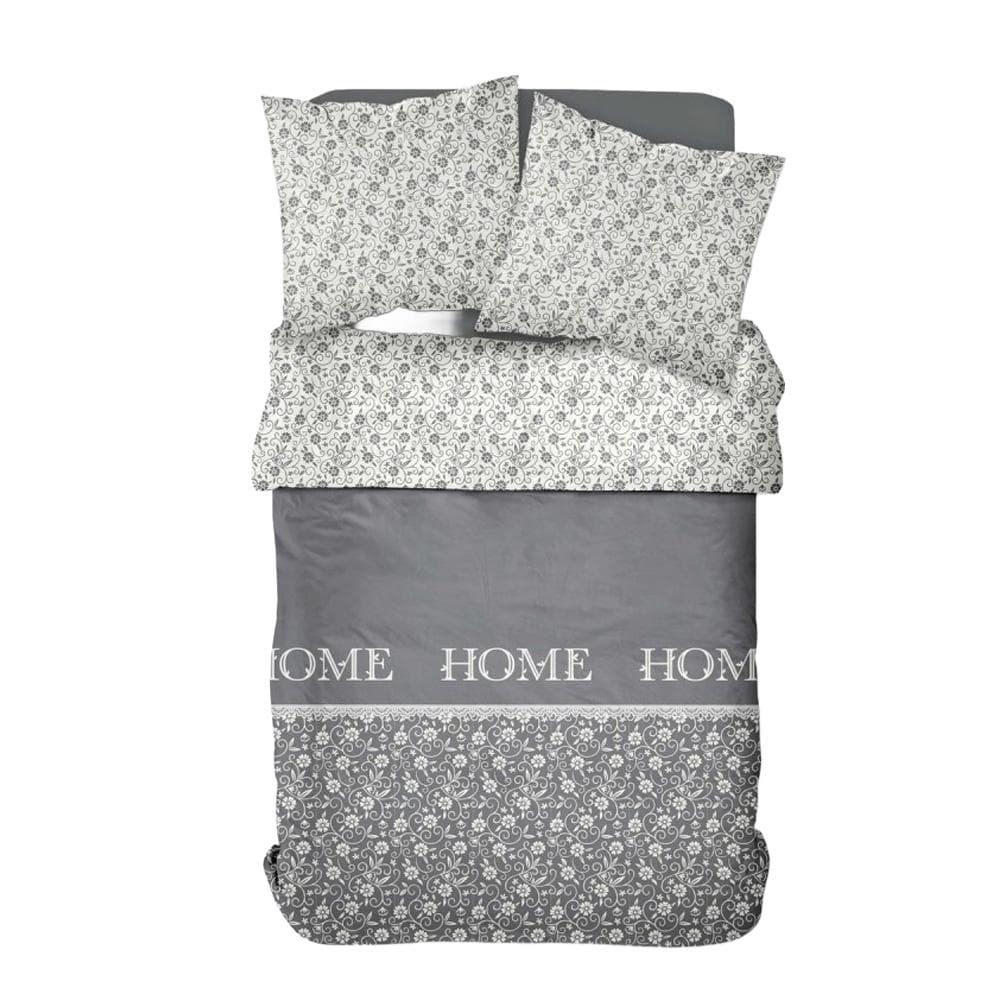Parure de lit coton uni CHARME Gris Today 220x240 2