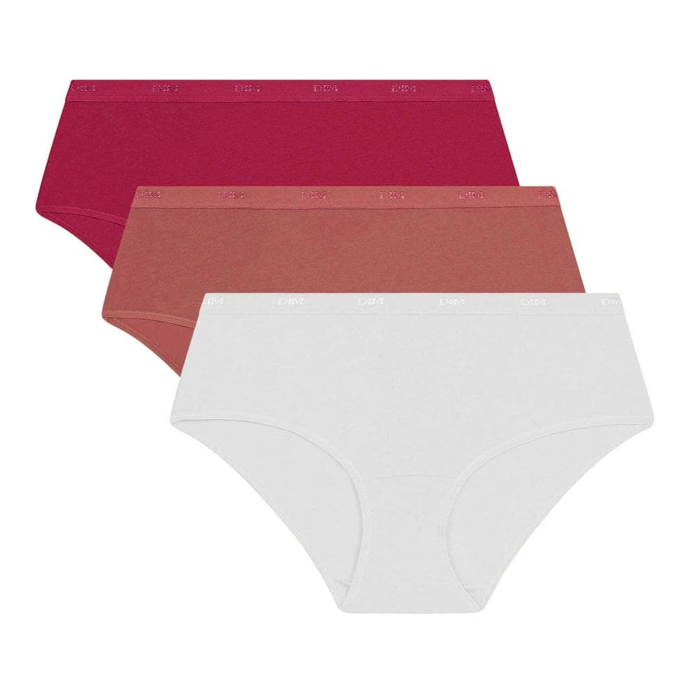 X3 Boxers Rose, Blanc Femme Dim Slip Femme Ecodim 1
